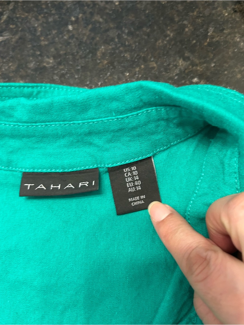 Tahari Green Sleeveless Linen Blend Shift Dress with Pockets Size 10 - Picture 6 of 10